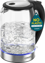 Electric Kettle, No Plastic Contact with Water, Wide Mouth -  Black, 1500W - $40.75