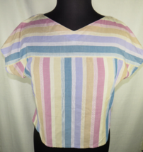 Women&#39;s Size 16, Vintage Rendezvous Pastel Striped Blouse - £23.59 GBP
