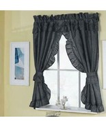 Starlite-70&quot;Wx45&quot;L Window Set BLACK Includes Tiebacks and Valance - $19.51 CAD