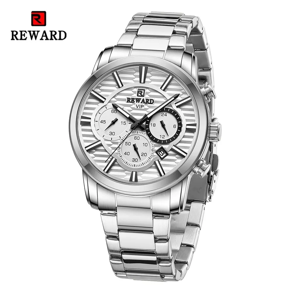 VIP Mens Quartz Watches Chronograph Luminous Waterproof Date Stainless S... - $63.00