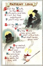 1914 Patient Love Poem Greetings Art Nouveau Gold Accent BB London Postcard - £11.76 GBP