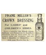 Frank Miller Shoe Crown Dressing 1894 Advertisement Victorian Polish 2 A... - €17,28 EUR
