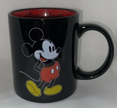 DISNEY Mickey Mouse Black Red Coffee Mug Vintage Image of Mickey Mouse 10 oz. - £7.44 GBP