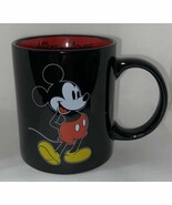 DISNEY Mickey Mouse Black Red Coffee Mug Vintage Image of Mickey Mouse 1... - $12.77 CAD