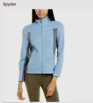 Spyder Sz M Speedo Jacket Powder Blue Zip Waffle Knit Fleece Womens $129... - $26.72