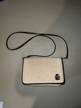 Vintage Etienne Aigner Wicker Straw Purse With Brown Shoulder Strap - $788.38 MXN