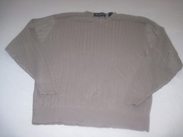 Brandini Mens Light Brown Ribbed SILK/COTTON V-NECK PULLOVER-M-NWOT-LIGHTWEIGHT - £6.79 GBP