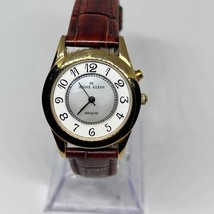 Anne Klein Mother of Pearl Gold-Tone Brown Leather Women’s Watch - New Battery - £39.54 GBP