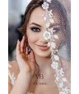 The ivory veil is long with shimmer and luminous lace 1 tier long 300 cm... - $64.68