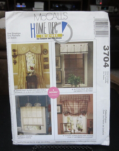 McCall&#39;s 3704 Home Dec In-A-Sec Valance Roman Shade Pattern UNCUT - £7.09 GBP