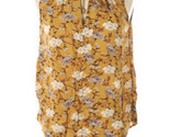 Old Navy Sz Medium Tie Front Blouse Rayon Gold Floral Sleeveless Elegant - $25.80
