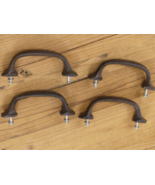 4 CAST IRON HANDLES RUSTIC DRAWER PULLS 5 1/4&quot; LONG  **SMALL HOLES IN CA... - $295.03 MXN