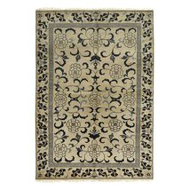 EORC Buy Handmade Wool Gold Transitional All Over Ningxia  Rug Online - £8,797.19 GBP