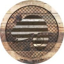 Corrugated Chameleon on Wood Novelty Metal Mini Circle Magnet CM-1043 - £10.18 GBP