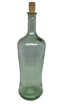 Carnivor Green Glass Bottle Clear Wine Cork Stopper Tall Hurricane Neck Decor 13 - £13.44 GBP