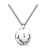 Semi Colon Necklace My Story Isn&#39;t Over Yet Bead Chain Inspirational Jew... - £20.32 GBP