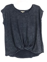 Jane &amp; Delancey Womens Shirt Size S Small Blue White Striped Short Sleeve Twist - £15.33 GBP