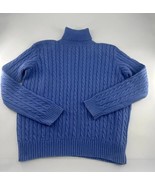 Vintage Polo Ralph Lauren Sweater Womens Small Blue Knit Turtleneck Y2K ... - $28.52