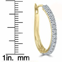0.50 Ct Round Cut Diamond Beautiful Hoop Earrings 10K Yellow Gold Over - £67.22 GBP