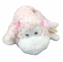 SKM Enterprises Pink Sheep Lamb 11” Plush Stuffed Animal Bows Flower - £11.97 GBP