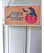 Trick Or Treat Front Door Swag, Halloween Decor, Wooden Fall Halloween D... - $26.05 CAD