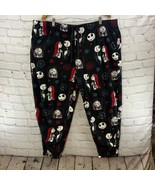 Disney Nightmare Before Christmas Fleece Pajama Pants Black Red Unisex S... - £15.54 GBP
