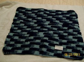 American Girl Multi Blue Blanket, Crochet, 18 Inch Doll, Pet Blanket, Ha... - $15.00