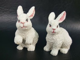 Two (2) Bunny Rabbit Resin Figures   2.5&quot; tall great for Easter BBB08 - £3.88 GBP