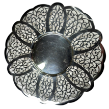 Rare Vintage Large 10" Fancy Lovelace Silver Plated Platter Serving Tray... - $49.99