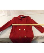 Adult Women&#39;s Ashley Scott Red Black Liner 100% Wool Button Trench Coat ... - €31,35 EUR