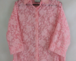 Alfred Dunner Petite Sheer Pink Floral Button-Up Blouse Size 12P - $255.06 MXN