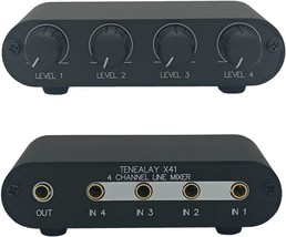 Tenealay 4 Way Audio Mixer, 3 Point 5Mm Stereo Line Levels Control Box,,... - $39.99