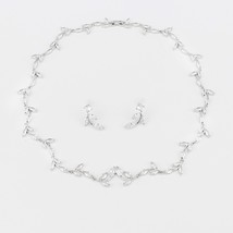Emmaya Charming Vivid Branch Shape Necklace And Earring With TIny Zirconia Desig - £34.25 GBP