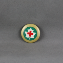 Red Cross Pin  (VTG) - Canadian Red Cross Logo on Gold - Metal Pin - $15.00