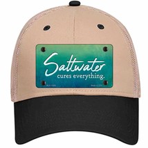 Saltwater Cures Everything Novelty Khaki Mesh License Plate Hat - £21.78 GBP