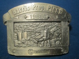 Vintage Pewter Belt Buckle HARRIS PREP PLANT 1986 Eastern Coal 640+ Days... - $36.48