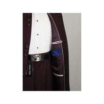 Mens Suit  Apollo King Banded Collarless Chinese Mandarin Wide Leg AG96 Burgundy image 6