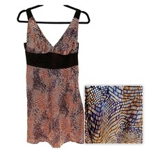 Rachel Mara Geo Confetti Print 100% Silk Double V Tank Style Dress Size 4 - $37.40