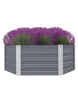 vidaXL Raised Garden Bed Grey Galvanized Steel 50.8x50.8x18.1 in - €59,58 EUR