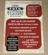 Ben Harper Claremont Folk Festival 2014 Promo Concert Card Adverisement - $19.99