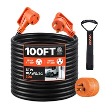 VEVOR 100 FT RV Extension Cord, 30Amp, 125V 2500W Heavy Duty STW 10/3 Ga... - $133.99
