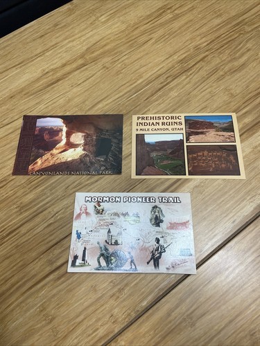 Vintage Lot of 3 State of Utah Postcards Canyonlands National Park Mormo... - $9.90