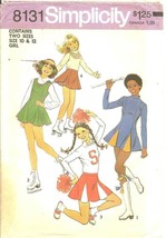 Simplicity 8131 Girls Cheerleader &amp; Skating Costumes 10-12 Vintage 1977 ... - £9.74 GBP