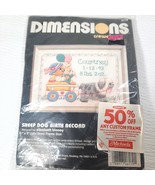 NEW Dimensions Crewel Kit Sheepdog Birth Record #6179 bear bunny wagon V... - $684.24 MXN