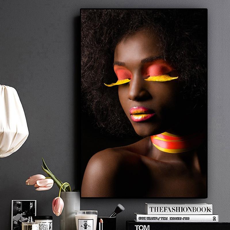 HQ Canvas Print Black and White African Sexy Woman Wall Art Picture Item image 5