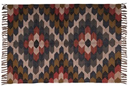 Kamal Durry Udhyog Premium Multi-Colored Wool Jute Kilim Rug  A Handwoven Maste - £57.91 GBP+