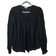 Nanette Lepore Navy Blue Long Sleeve Flowy Top Womens Small - £14.23 GBP