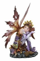 Wild Traveler Autumn Tribal Acorn Fairy Garden Statue 6.5&quot;Tall Fall Season Fae - £32.06 GBP