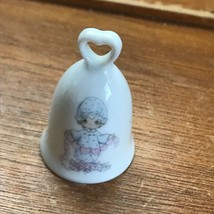 Made in Japan 1990 Marked Precious Moments Girl w String of Hearts Porcelain  - £7.57 GBP