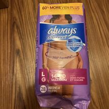 Always Discreet Incontinence Underwear  and Postpartum L/G 28 CT - $21.99